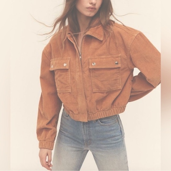 BDG Women's Light Brown Corduroy Cropped
Bomber Jacket SZ Small NWOT! - Picture 2 of 8
